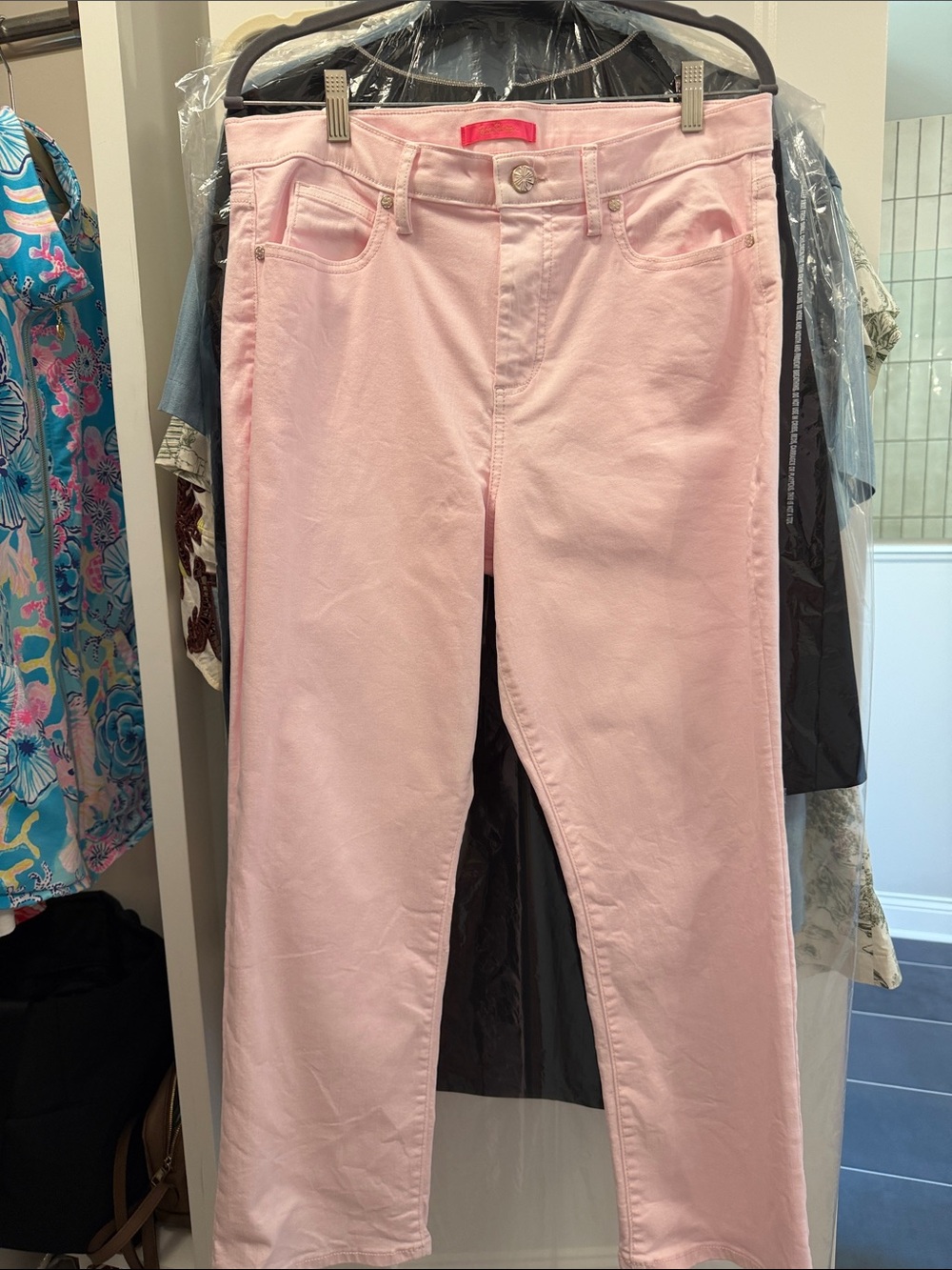 Lilly Pulitzer Pink Straight-Leg Jeans